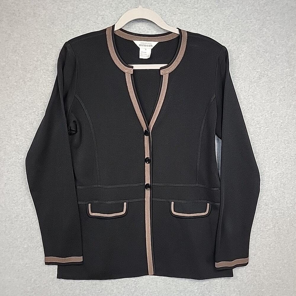 EXCLUSIVELY MISOOK Sweater Wmns S Black Cardigan Lady Jacket Office Corpcore